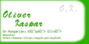 oliver kaspar business card